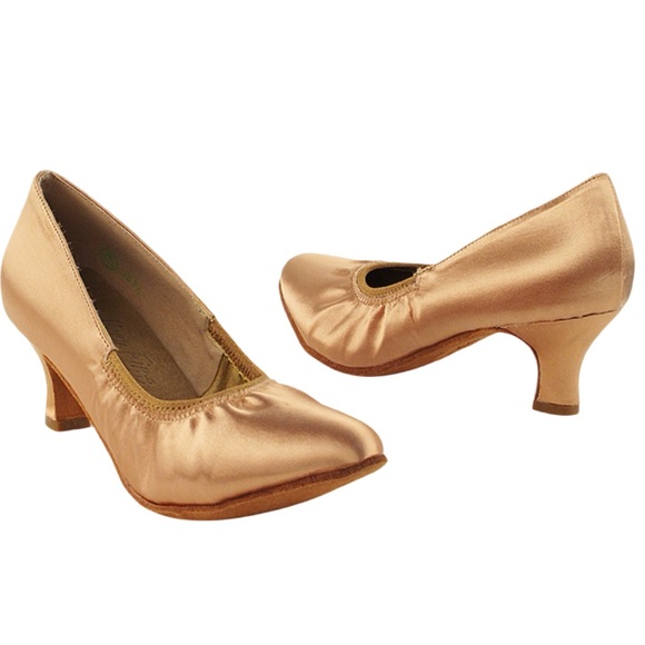 GUC Very Fine S9107 Tan Satin Smooth Dance Shoes - Picture 2 of 14